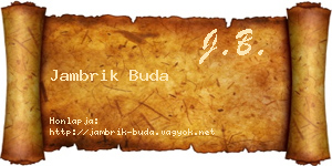 Jambrik Buda névjegykártya